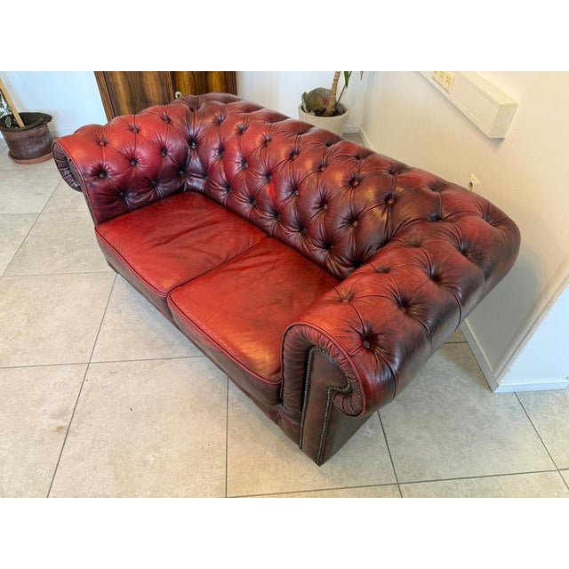 Chesterfield Two-Seater Sofa in Leather, 2000s For Sale - Image 13 of 16