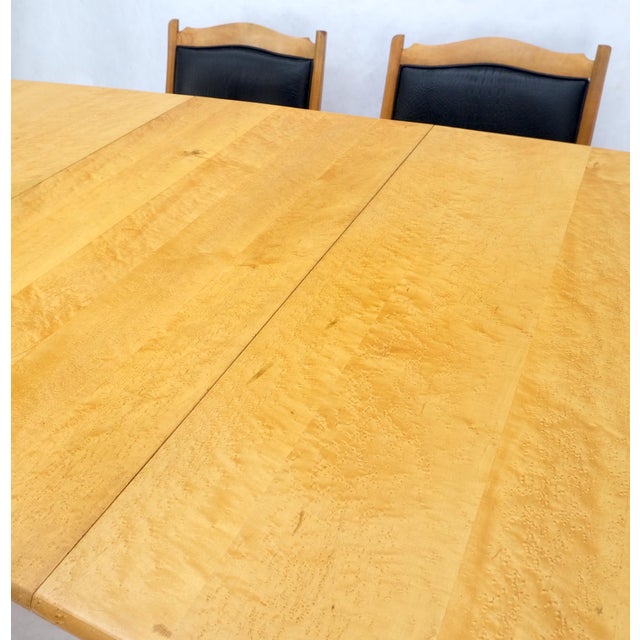 Late 20th Century Solid Curly Maple Table 6 Chairs Bench Hand Made Jointly Studio Dining Set For Sale - Image 15 of 18