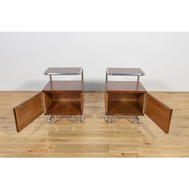 Mid-Century Bauhaus Nightstands from Mücke-Melder, Czechoslovakia, 1930s, Set of 2 For Sale - Image 12 of 18