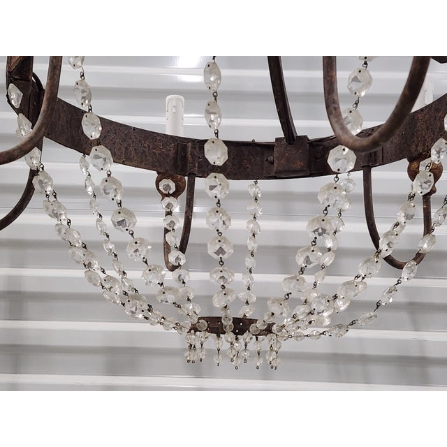 Niermann Weeks Iron & Crystal Chandelier For Sale - Image 10 of 17