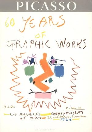 1966 Pablo Picasso '60 Years of Graphic Works' Cubism Multicolor France Lithograph