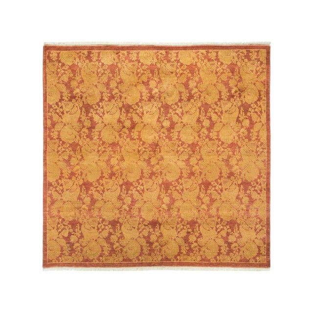 Mogul Collection Hand-Knotted Area Rug - Pink 4' 7" x 4' 9" For Sale - Image 9 of 9