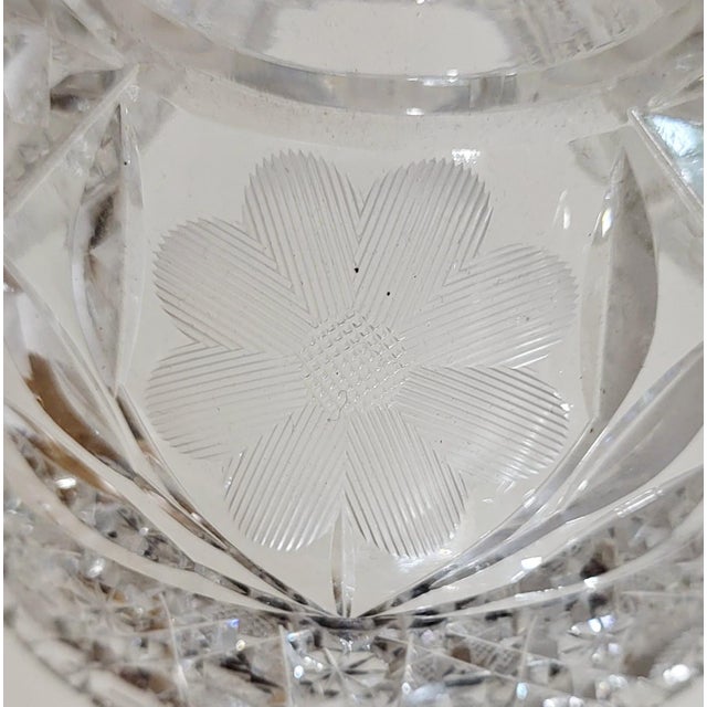 Antique American Brilliant Cut Covered Glass Cheese Plate Dish & Bell For Sale - Image 9 of 12