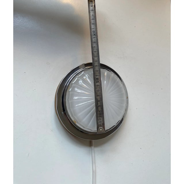 Art Deco Style Nautical Ship Wall Sconces with Sunburst Glass, 1960s, Set of 3 For Sale - Image 6 of 9