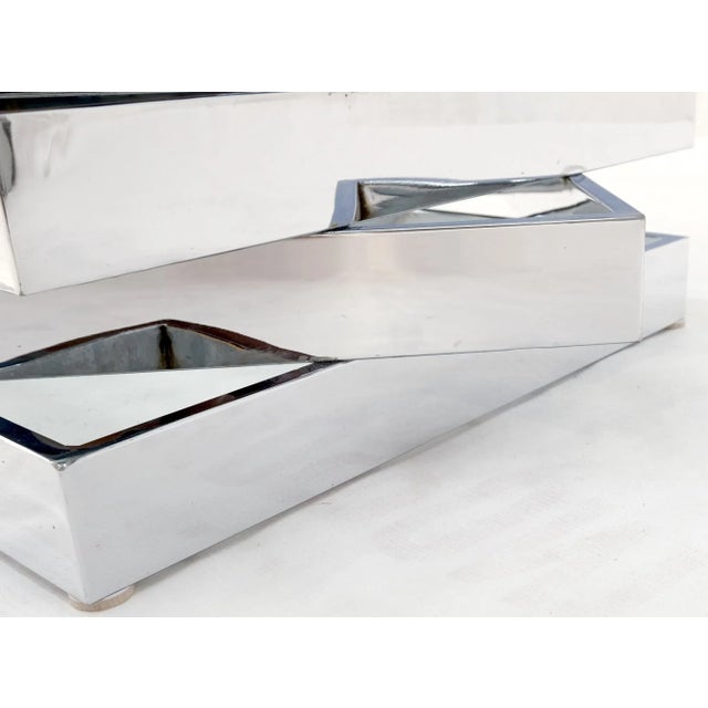 Mid-Century Modern Bauhaus Stacked Chrome Frames Base Glass Top Square For Sale - Image 10 of 13