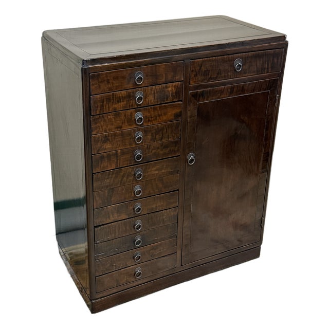 Dark Burl Wood Collectors Cabinet, 19th Century Style For Sale