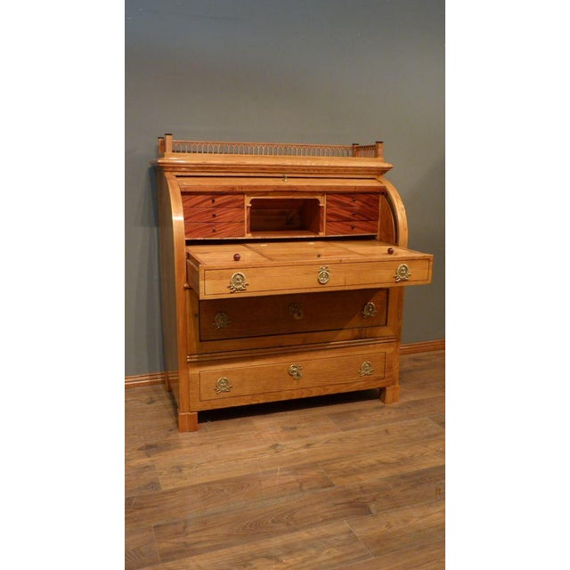 Biedermeier Roller Flap Secretary in Ash, 1840s For Sale - Image 9 of 14