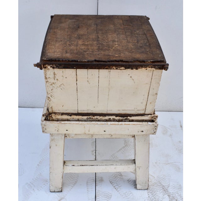 Wood Painted Oak Iron Banded Chopping Block, Netherlands, Circa 1920 For Sale - Image 7 of 10