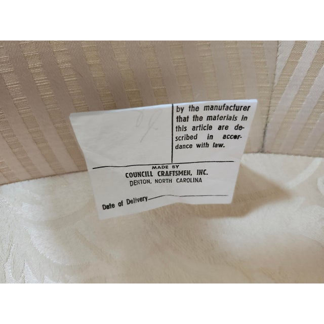 Avail Thru 1/4/2026 Councill Bespoke Luxury Semicircle White Striped Sofa - Rare Item For Sale - Image 16 of 17
