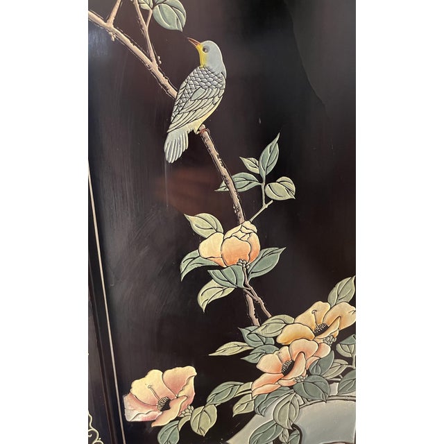 1950s Mid-Century Chinese Black Lacquer Cabinet With Mother of Pearl Inlays For Sale - Image 5 of 17