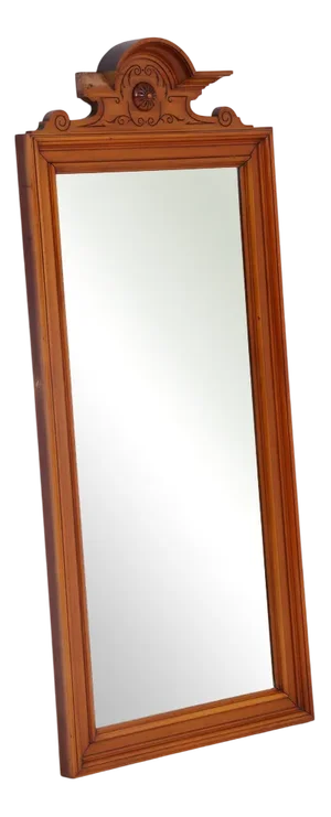 Vintage Art Nouveau Wood Mirror