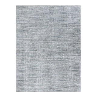 Simplicity Comfort Light Blue Beige Hand Loomed Area Rugs 8ft X 10ft For Sale