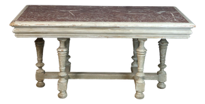 19th Century Console Table with Marble TOp, 1890s