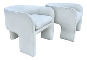 Pair of Three-Legged Sculptural Chairs From 70's