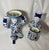 Blue Mid-20th Century Chinese Hand-Painted Porcelain Court Figures – Pair For Sale - Image 8 of 12
