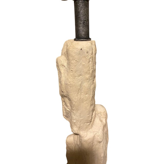 1990s Palecek Table Lamp Faux Stone Rock 33" Coastal Modern Organic Designer Lighting For Sale - Image 12 of 15