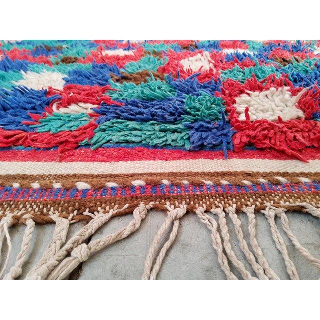 Berber Azilal Multicolored Rug in Wool, Morocco For Sale - Image 6 of 7