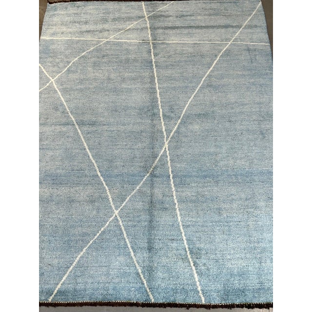 Morrocan Style Hand Made Wool Rug For Sale - Image 4 of 5