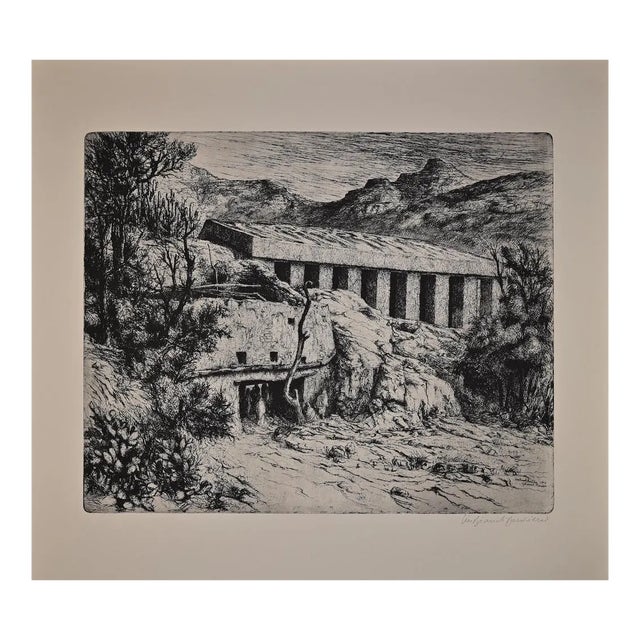 Lino Bianchi Barriviera, Lalibela, Biet Gabriel, Etching, 1942 For Sale