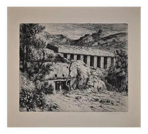 Lino Bianchi Barriviera, Lalibela, Biet Gabriel, Etching, 1942