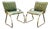 Italian Modern Brick Green Velvet and Gold Chromed Metal Chairs, 1970s, Set of 2 For Sale