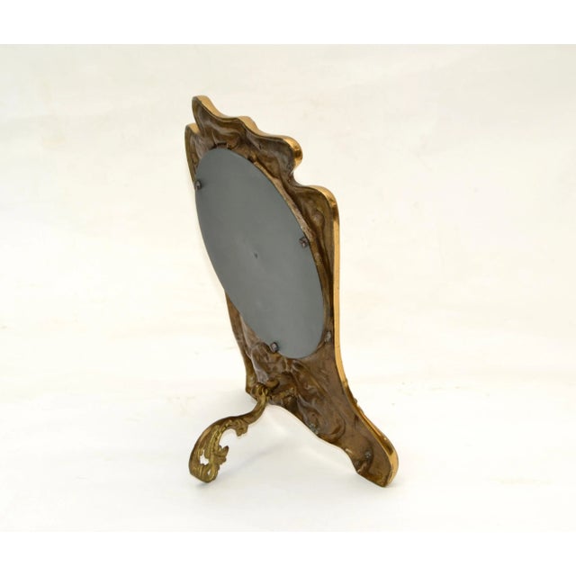 Art Nouveau Handcrafted Golden Bronze Table Mirror, Vanity Mirror 1940 For Sale - Image 9 of 12