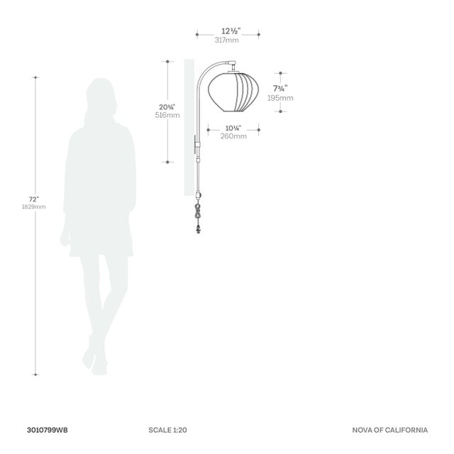 1990s Bloom Plug-in Wall Sconce - Weathered Brass, 10" Dia, Shade For Sale In Los Angeles - Image 6 of 8