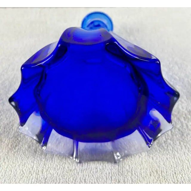 Rare Murano Glass Decanter in Cobalt Blue With Jewel-Tone StemGlasses Set, 7 PCS For Sale - Image 18 of 18
