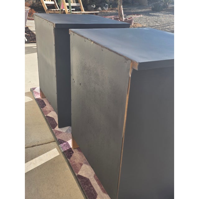 Black Moody Dark Nighstands Pair - Vintage For Sale - Image 8 of 9