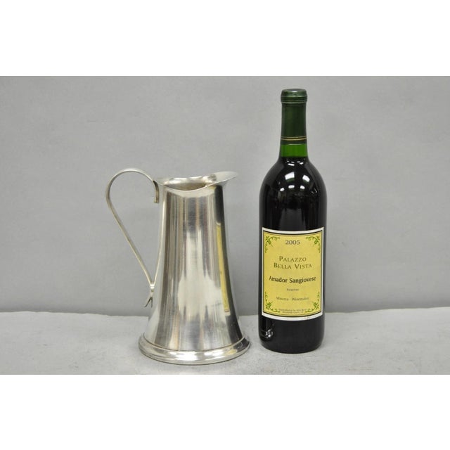 Vintage Sheffield Usa Silver Plated Mid Century Modern Tapered Water Pitcher For Sale - Image 11 of 11