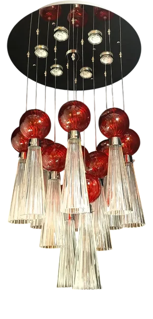 Vintage Led Ceiling Light with Handmade Murano Glass, 1970s