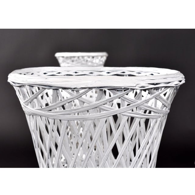 Set of 5 Russell Woodard Spun Fiberglass White Plant Stand Garden Planters For Sale - Image 6 of 12