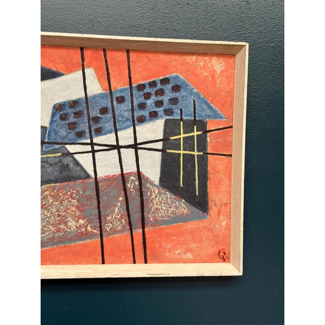 Abstract Composition, 1950s, Oil Painting on Panel, Framed For Sale - Image 5 of 18
