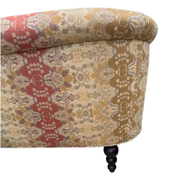1960s Queen Anne Brocade Love Seat Sofa Couch For Sale - Image 12 of 13