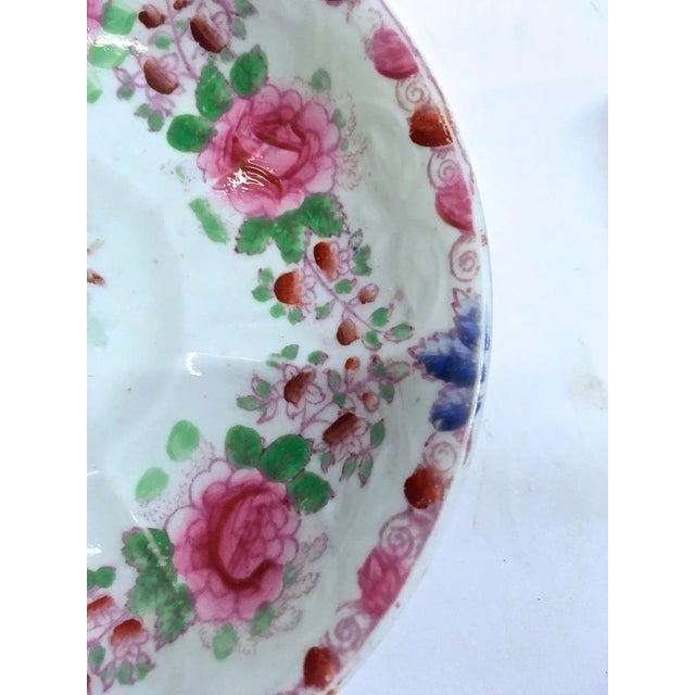 White Antique Porcelain Floral Cup & Saucer For Sale - Image 8 of 8
