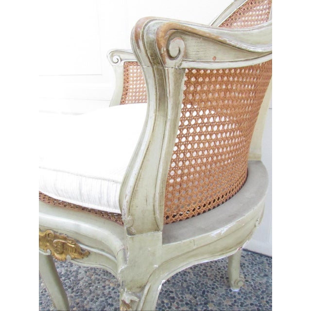 Antique French Louis XV Style Painted Corner Chair For Sale - Image 13 of 18