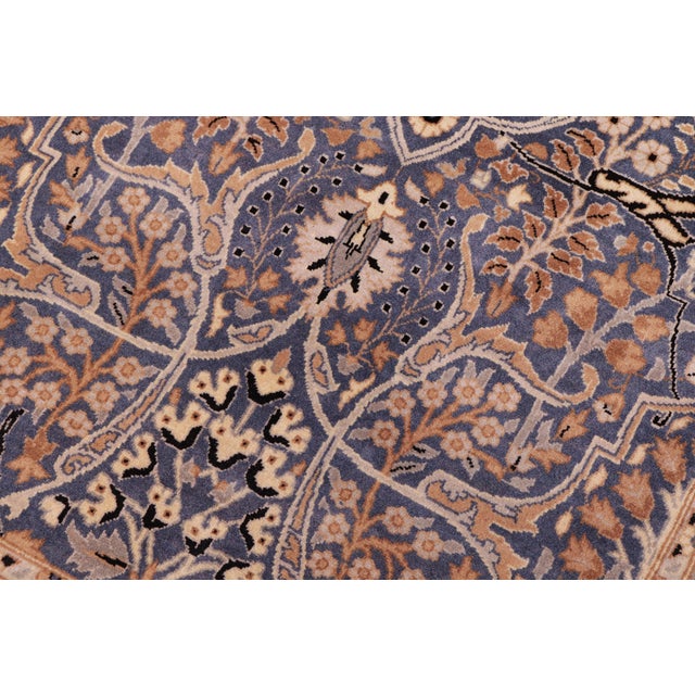 Shabby Chic 1990's Pak-Persian Blue/Beige Wool Rug - 6'2'' X 8'8'' For Sale - Image 4 of 9