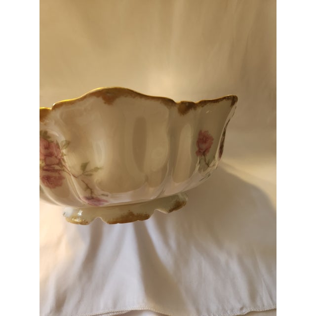Ceramic Antique Haviland Limoges Baltimore Rose 10" Square Salad Bowl For Sale - Image 7 of 12