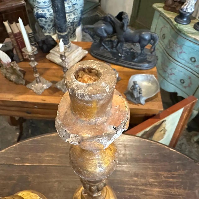 Early 19th Century Set of Two Empire Giltwood Sicilian Torcheres For Sale - Image 6 of 12
