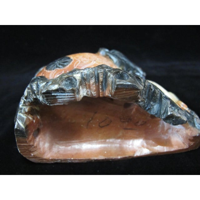 Chinese Carved Soapstone Foo Dog Sculpture Double Brush Pot Inkwell Vase For Sale In Portland, OR - Image 6 of 10