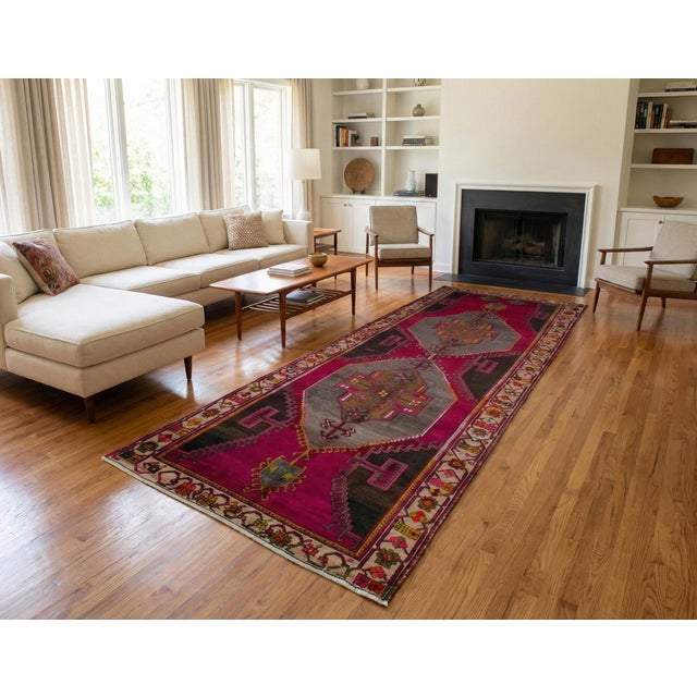 This exceptional 1980s Kars runner is a masterpiece of Eastern Anatolian village craftsmanship, distinguished by its...