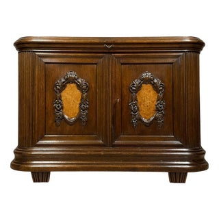 Art Nouveau Sideboard in Oak and Magnifying Glass, 1890s For Sale