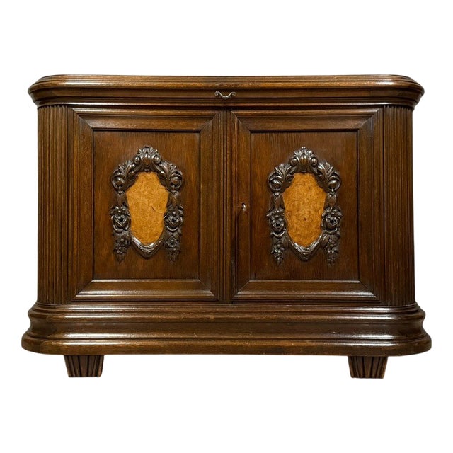 Art Nouveau Sideboard in Oak and Magnifying Glass, 1890s For Sale