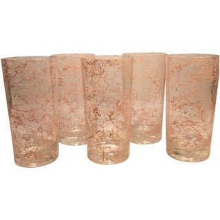Pink Splatter Atomic Tumblers- Set of 5 For Sale