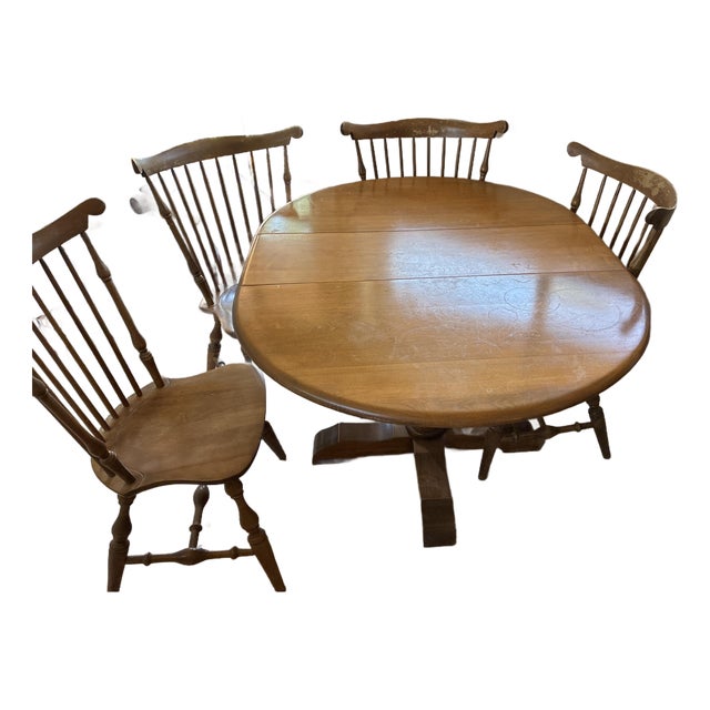Vintage Nickels and Stone Dining Set For Sale