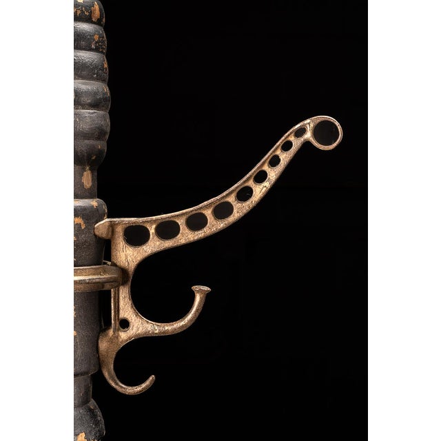 Victorian Late 19th Century Wooden & Cast Iron Coat Rack For Sale - Image 3 of 6