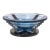 John Lewis Blue Glass Bowl or Vessel With Metal Detailing Postmodern Art Glass For Sale