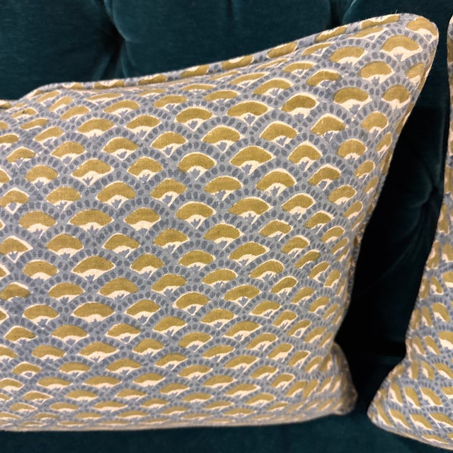 Walter G. Naples Moss Azure Lumbar Pillows, Pair For Sale - Image 10 of 12