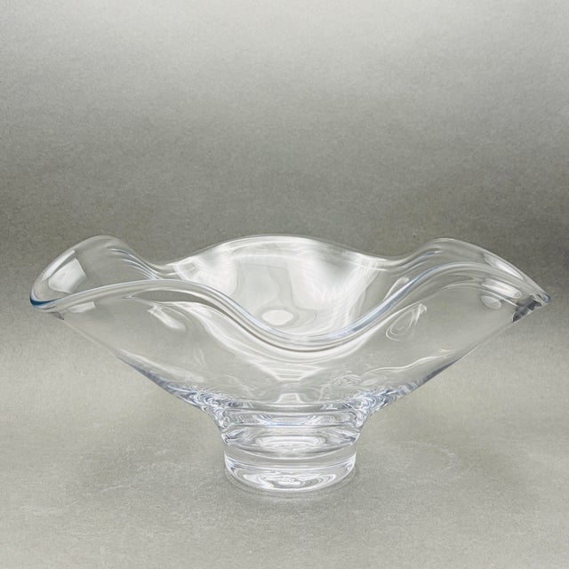Glass Vintage Simon Pearce “Chelsea” Clear Crystal Bowl Handcrafted in America For Sale - Image 7 of 10