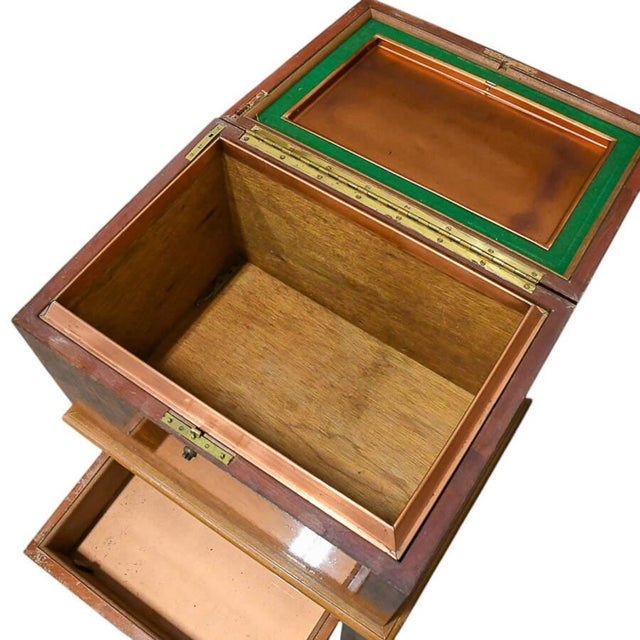 Traditional Mid 20th Century Vintage Wood Copper-Lined Humidor For Sale - Image 3 of 9